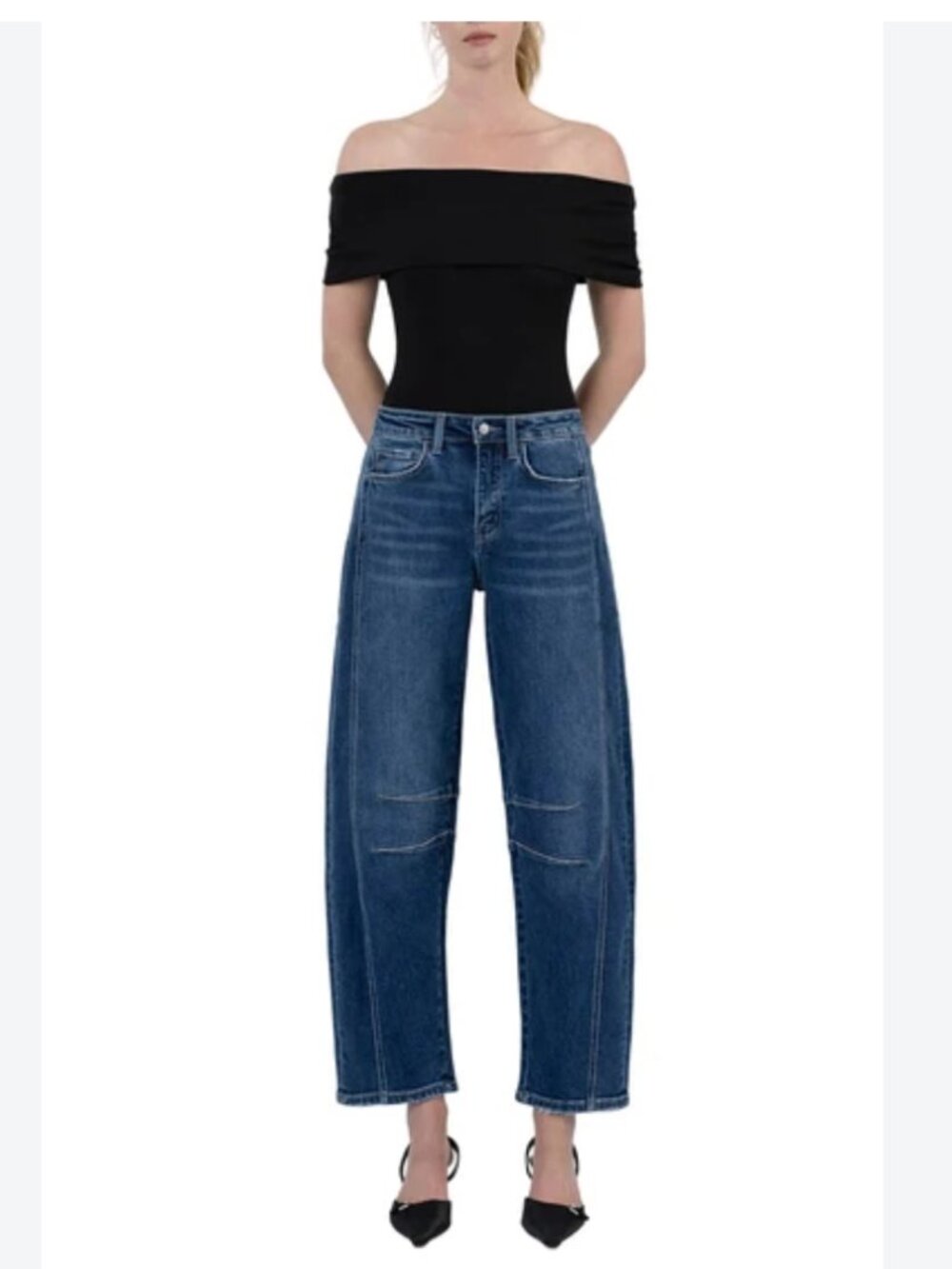 FLYING MONKEY High Rise Barrel Jeans F5768D Dark Wash size 28